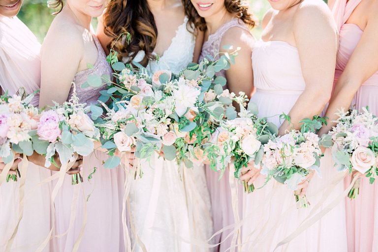 Dreamy Spring Bouquets Featuring Patience Garden Roses, Blush Peonies ...